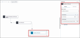 3rd image in example showing values for Update a Record block