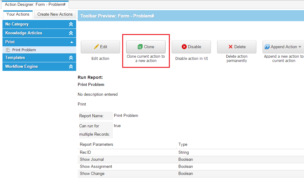 Cloning a Quick Action