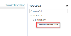 Specific function for Run for Collection Action in Simplified Expression Editor