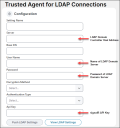 screenshot of Trusted Agent LDAP connection form