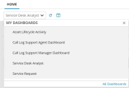 My Dashboards list