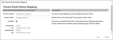 Image of configured status mapping form.