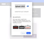 Sample of uploading a logo for the Enterprise Self Service Welcome page.