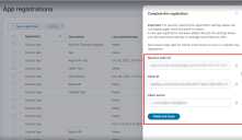 Setting up the app registration in Neurons.