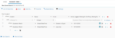 Example of creating a saved search with expressions