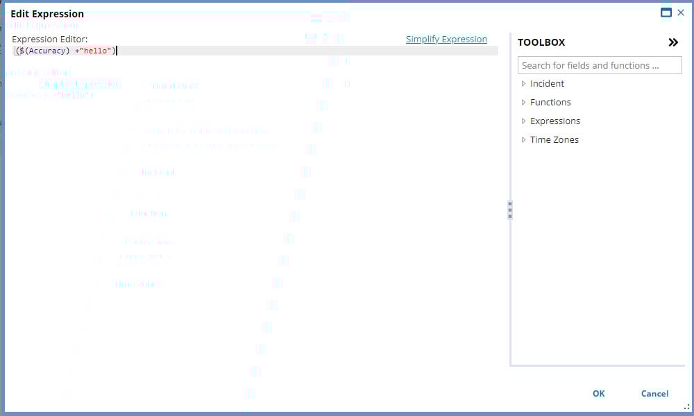 Expression editor screenshot