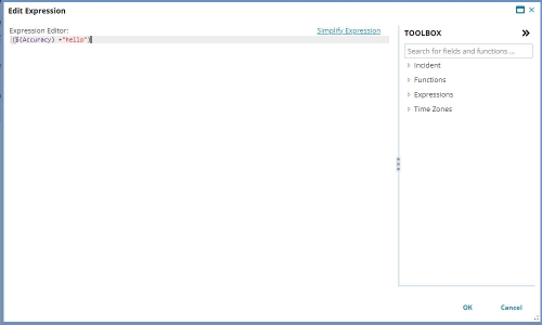 Expression editor screenshot