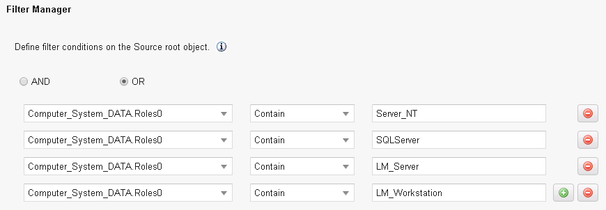 Image of the SCCM Filter Manager.