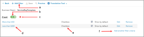Image of the ServiceReqTemplate list.