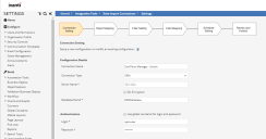 Entering the configuration details for a package.