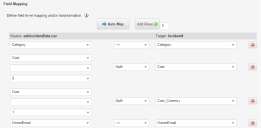 Field mapping for currency.
