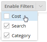 The Enable Filters drop-down list