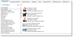 Service Offering Parameters list