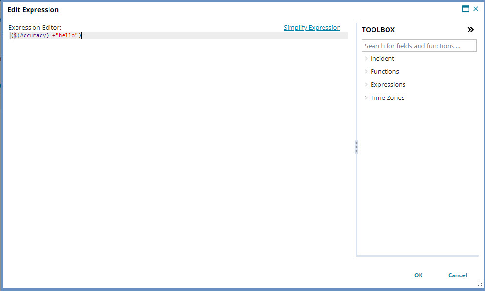 Expression editor screenshot