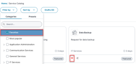 View of the Favorites icon.