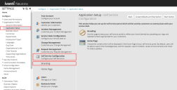 Branding to configure the Self Service Portal