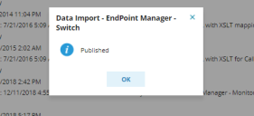 Image of a successful import.