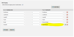 Field mapping example - linked field.