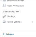 Menu showing Settings and Global Settings in ITSM
