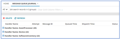 Review the Message Queue Journal workspace for incoming device messages.