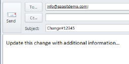 Sending an email to update a generic business object.