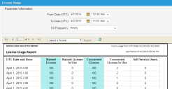 Sample license usage report.