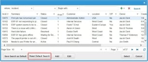 Location of Reset Default Search button