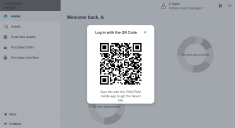 The QR code used to scan the tenant URL into the smartphone app.