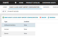 Use the Ivanti Neurons Asset Import Configuration workspace to select the record types you want to import from Neurons Platform.