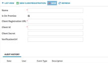 Use the Client Registration workspace to complete client registration and validate the authentication.