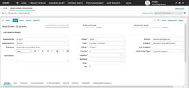 Work Order workspace for creating work orders for custodial, operational, or maintenance jobs at a facility.