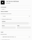 Configuration of the workflow action 'Set Service Attribute'.