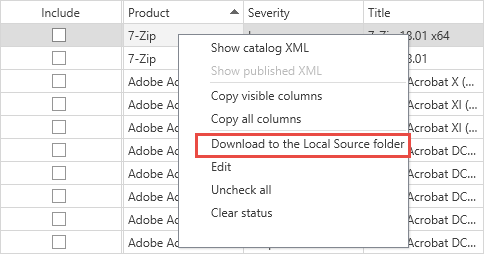 Local Source Download One or More Patches to the Local Source Folder