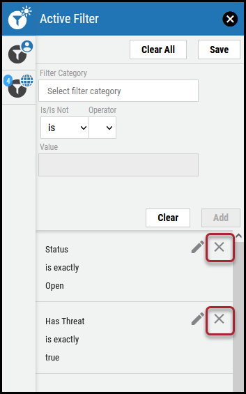 Filter List Inactive Clearing Active Filters from a Page