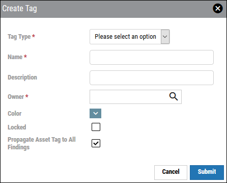 Creating a Tag on the Tags Page