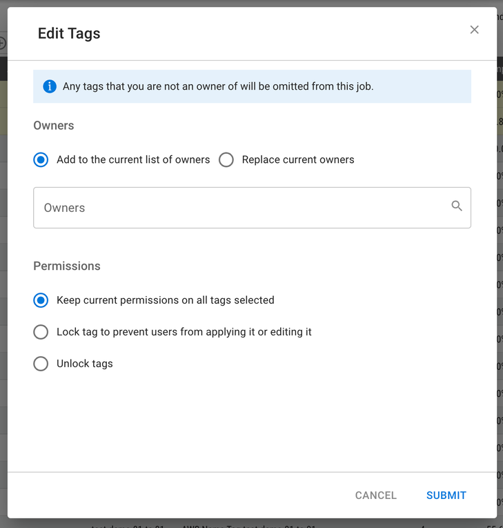Editing a Tag