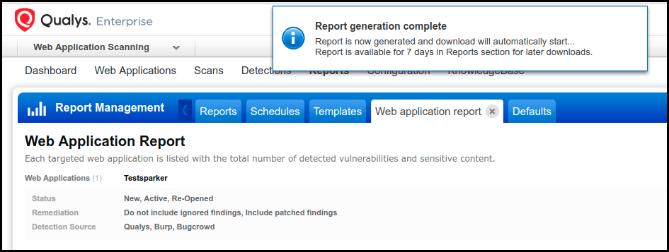 Qualys Web Application Scanning