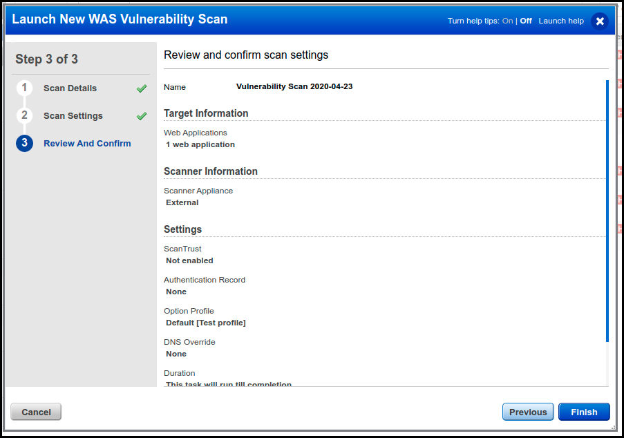 Qualys Web Application Scanning