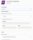 Configuration of the workflow action 'Set Service Attribute'.