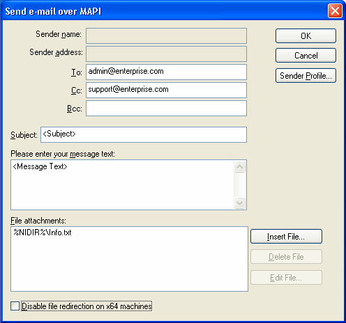 SendMapiMail - Example