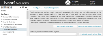 Configuring cache management for the device record transfers from Neurons for Discovery.