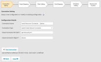 Test the connector connection. If it's successful, continue on to the Object Mapping page.