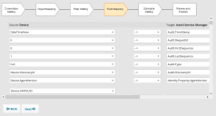 Define how fields in the source database are mapped to fields in the target ITAM database.