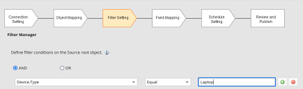 Create optional filter conditions for the records you want to import.