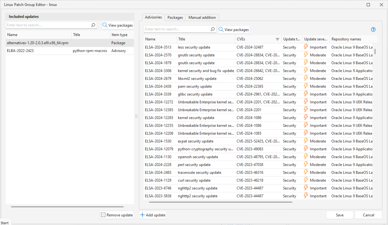 Patch group editor