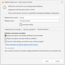 database setup tool dialog, Advanced tab