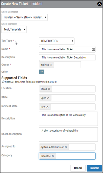 Creating Tickets in ServiceNow