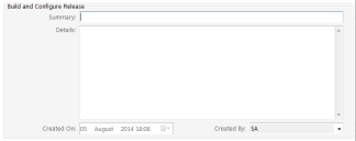 Build and Configure Release window