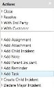 Actions menu
