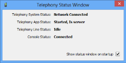 Telephony status dialog